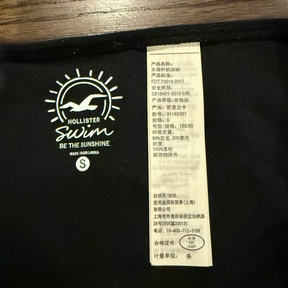 Hollister Black Bikini Classic Adjustable Ties